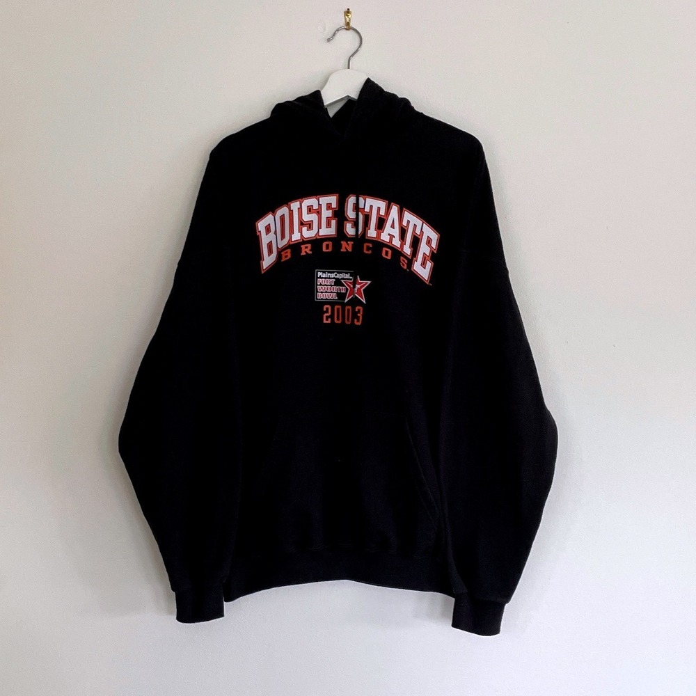 Boise State Broncos 2003 PlainsCapital Fort Worth Bowl Hoodie Sweatshirt X-Large